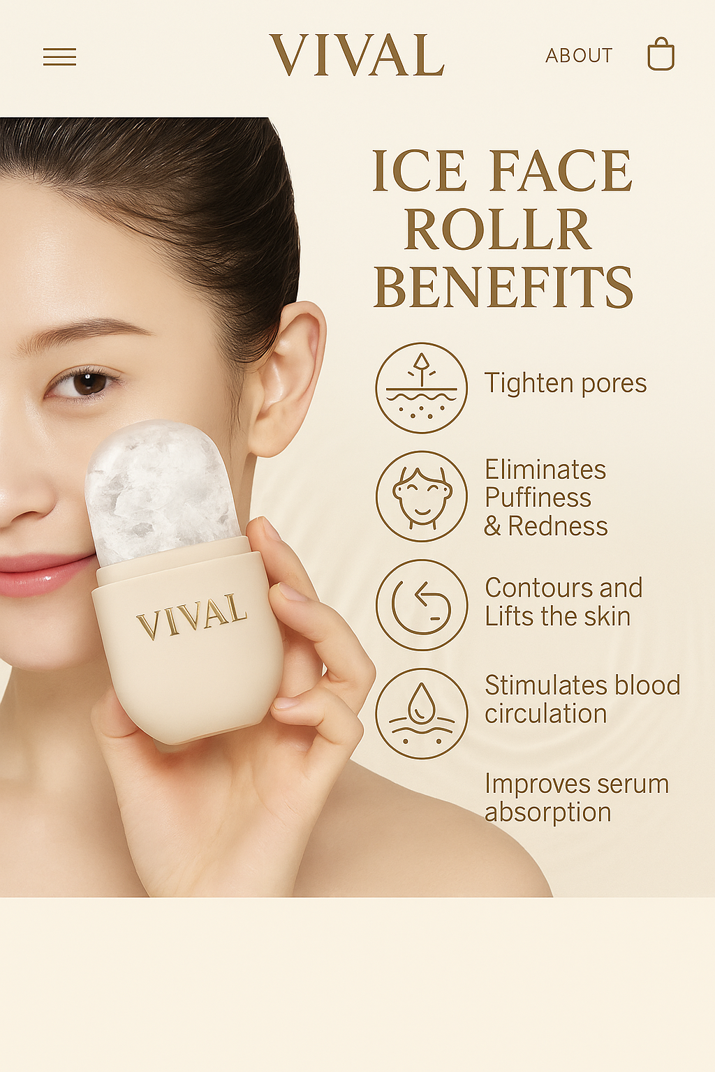 Vival Beauty™ GLOWSTONE ijstherapieroller