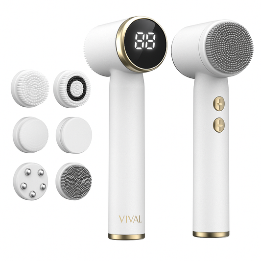 Vival Beauty™ DeepClean Pro – 6-in-1 elektrische gezichtsreinigingsborstel
